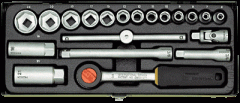 Компактный набор торцевых ключей с трещоткой на 3/8 (23110) 
