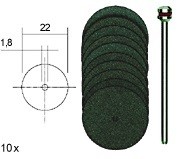 Керам.отрезные диски PROXXON с держателем (диаметр 22 мм., 10 шт.) (28810) 